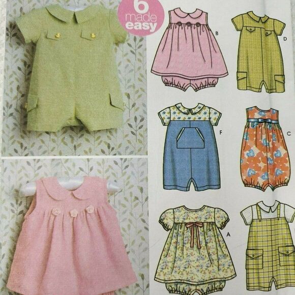 Simplicity Pattern  5115 2004 Babies Romper Dress All Sizes Complete - Picture 1 of 4